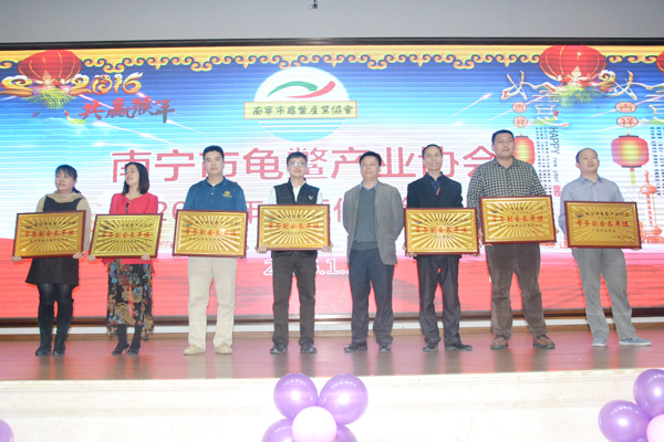 冼康平为2015年度南宁市龟鳖行业重大贡献企业颁奖